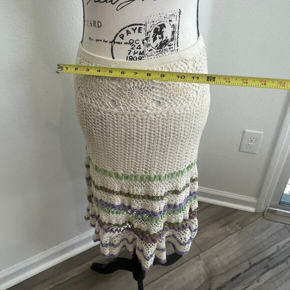 CYNTHIA STEFFE SKIRT CROCHET SZ S COTTON RUFFLE WAVY AESTHETIC COTTAGE CORE - Picture 6 of 16